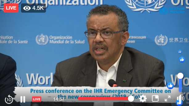 OMS a declarat o urgență de sănătate publică infecția cu coronavirus, descriind-o drept „focar fără precedent”